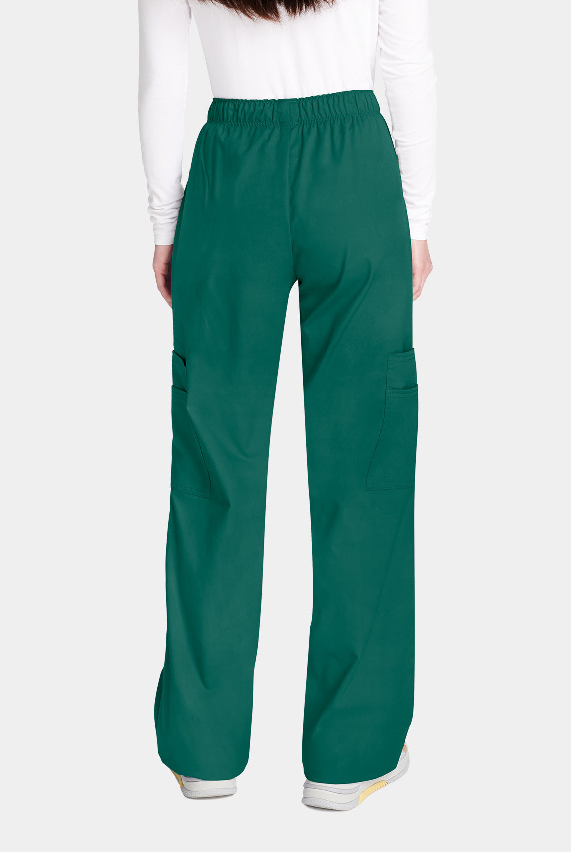 Cherokee Core Stretch Mid Rise Pull-On Cargo Scrub Trousers WWE4005-Hunter-Back