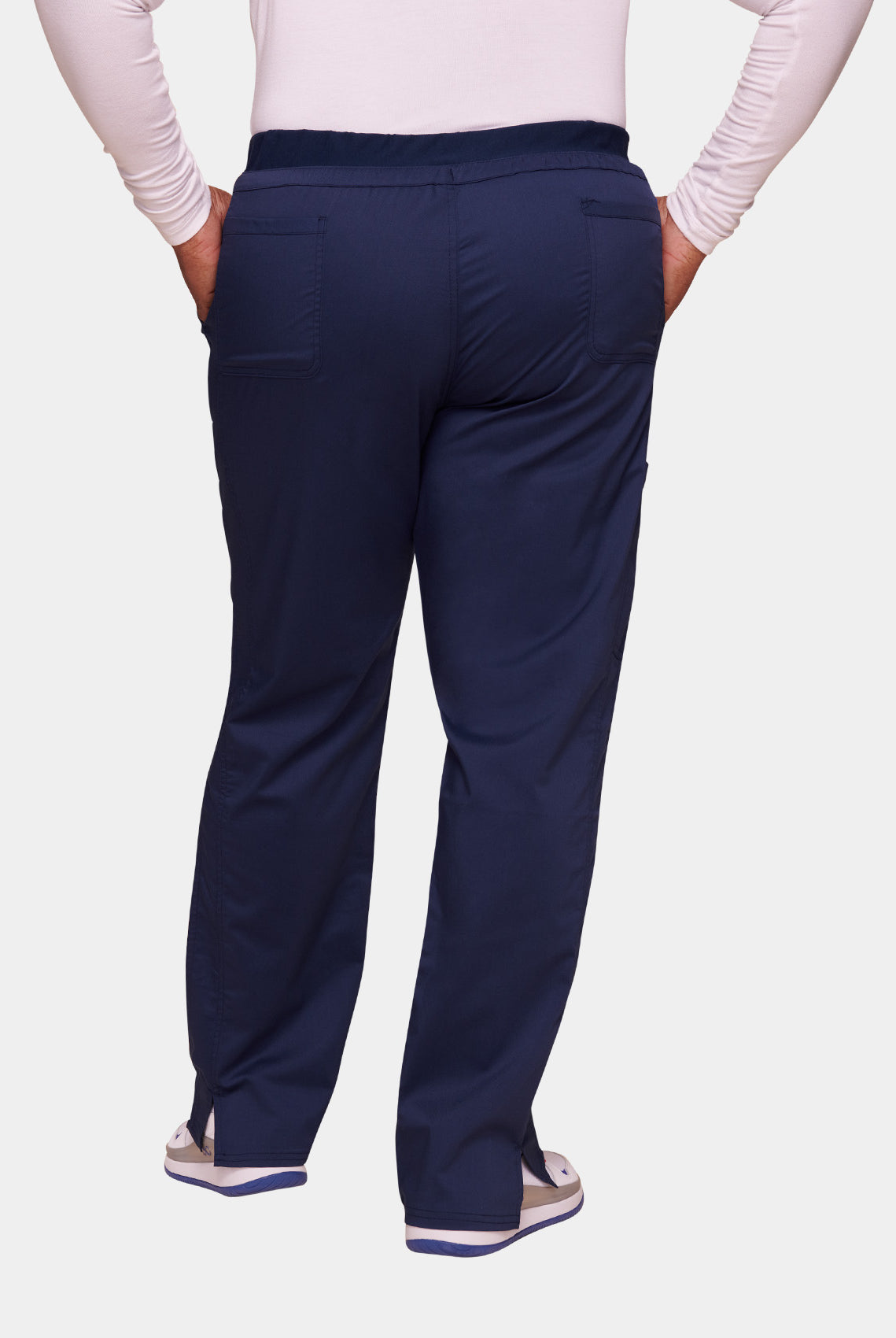 Cherokee WW Revolution Mid Rise Tapered Leg Drawstring Scrub Trousers WWE105-Navy-Back