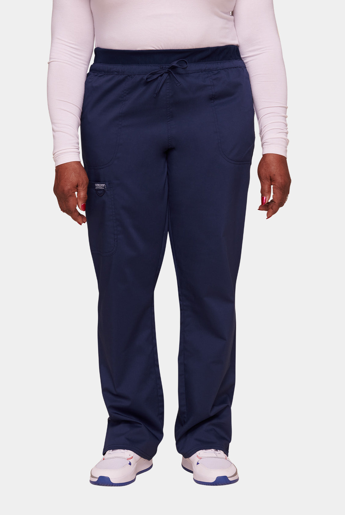 Cherokee WW Revolution Mid Rise Tapered Leg Drawstring Scrub Trousers WWE105-Navy