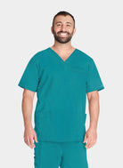 Cherokee Core Stretch Unisex V-Neck Scrub Top WWE4725 Teal