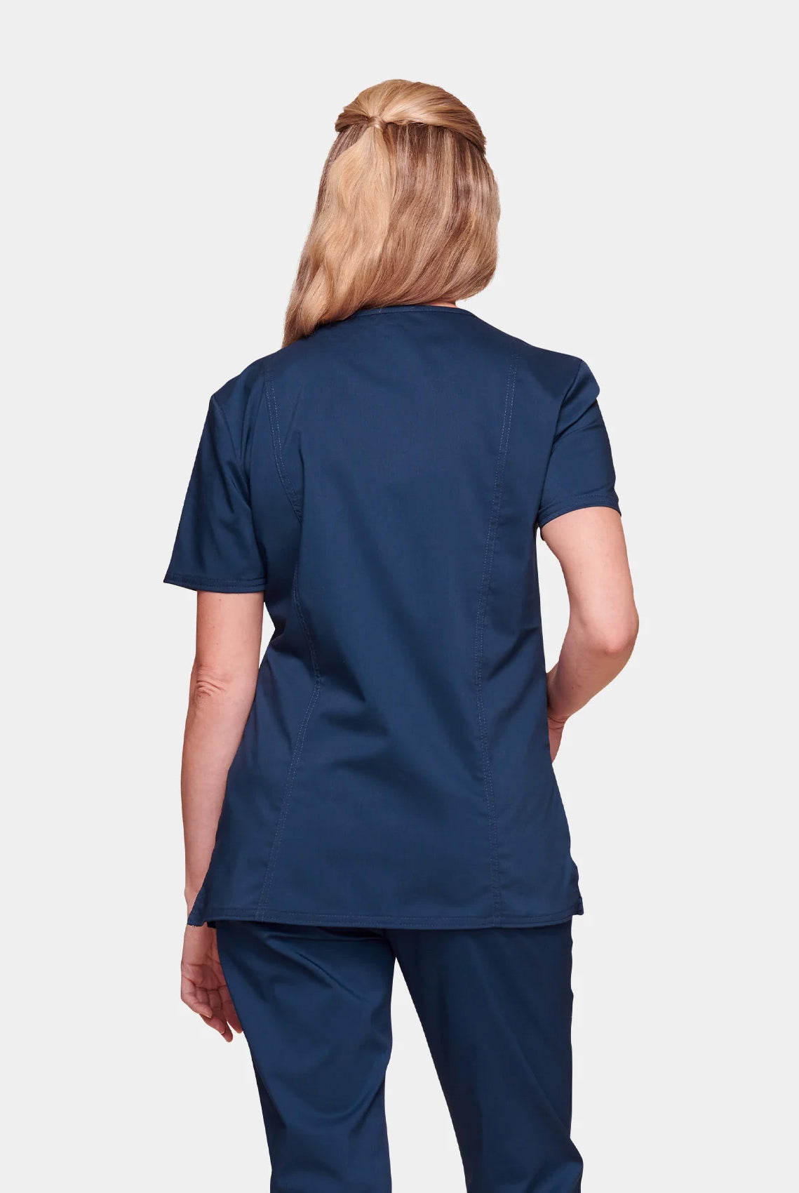 Cherokee WW Revolution Mock Wrap Scrub Top WWE610-Navy-Back