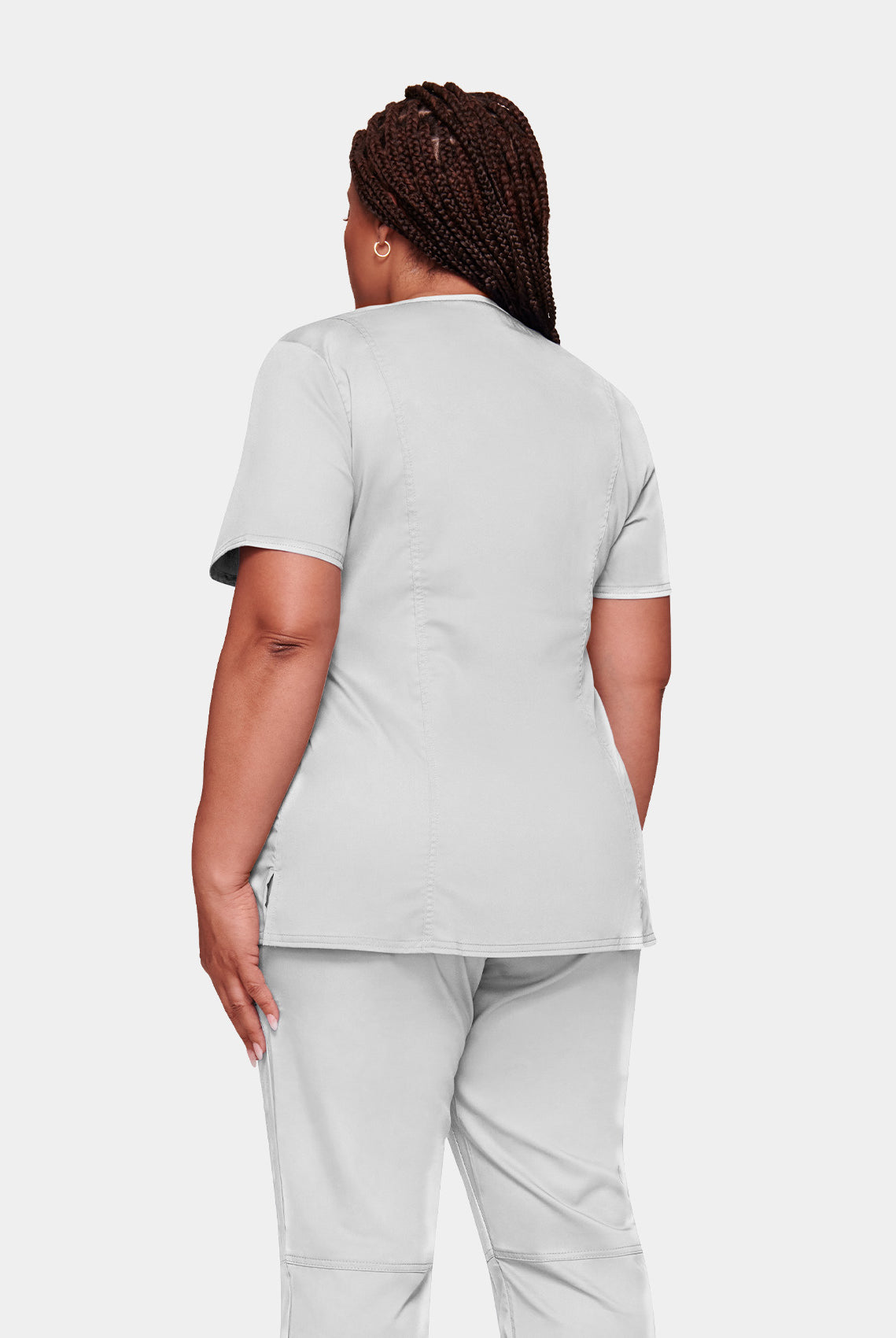 Cherokee WW Revolution Mock Wrap Scrub Top WWE610-White-Back