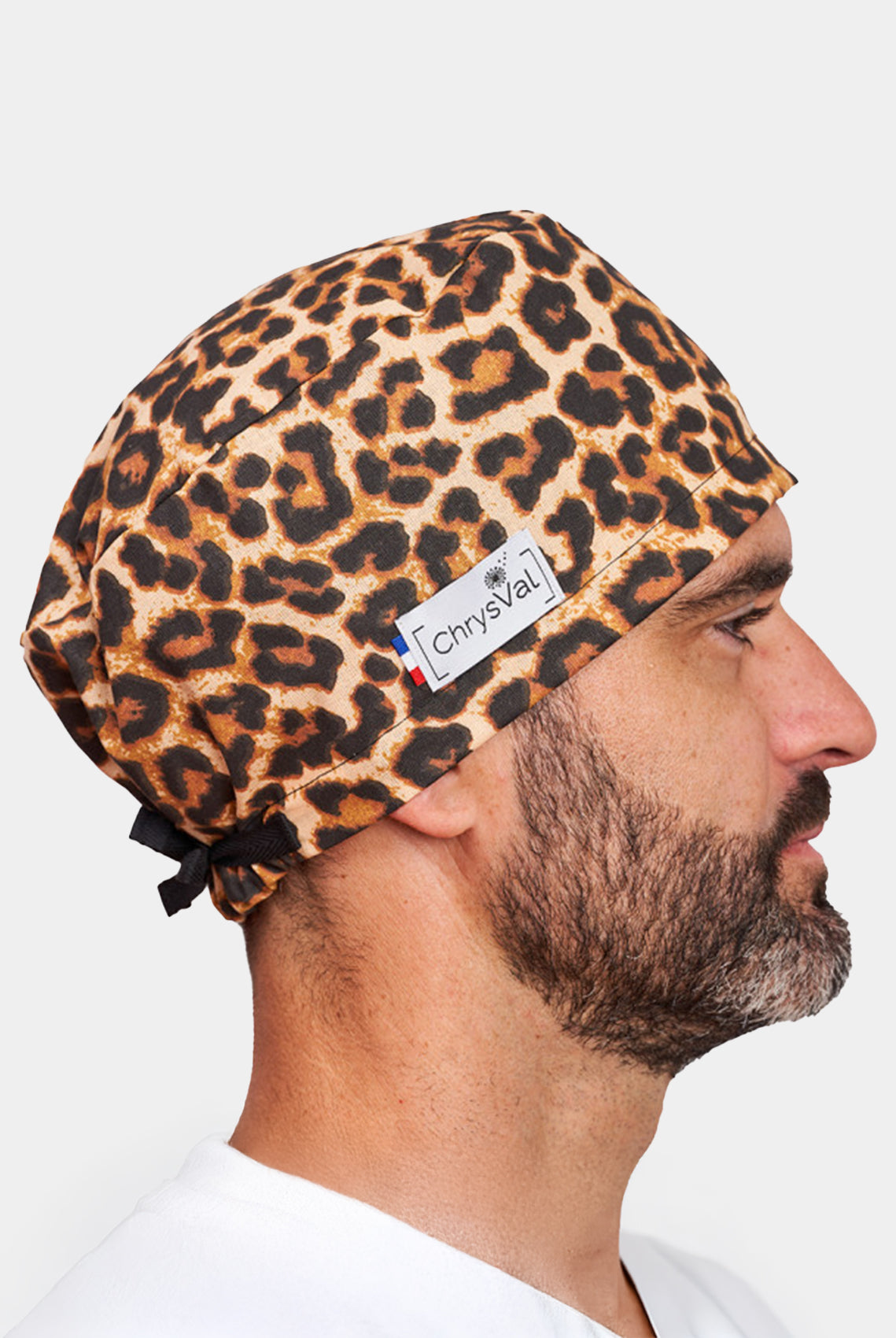 ChrysVal Long Hair Scrub Hat – Leopard Men