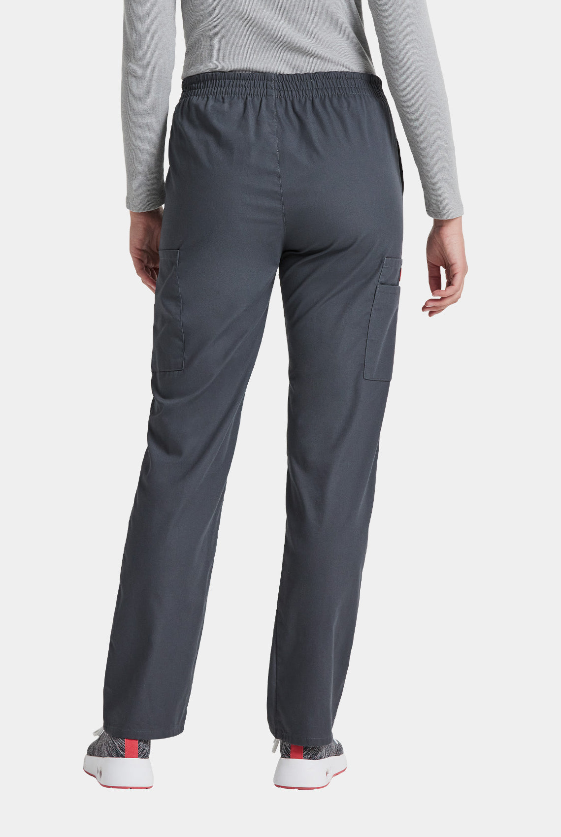 Dickies EDS Signature Ladies Natural Rise Tapered Leg Pull-on Scrub Trousers 86106-Pewter-Back