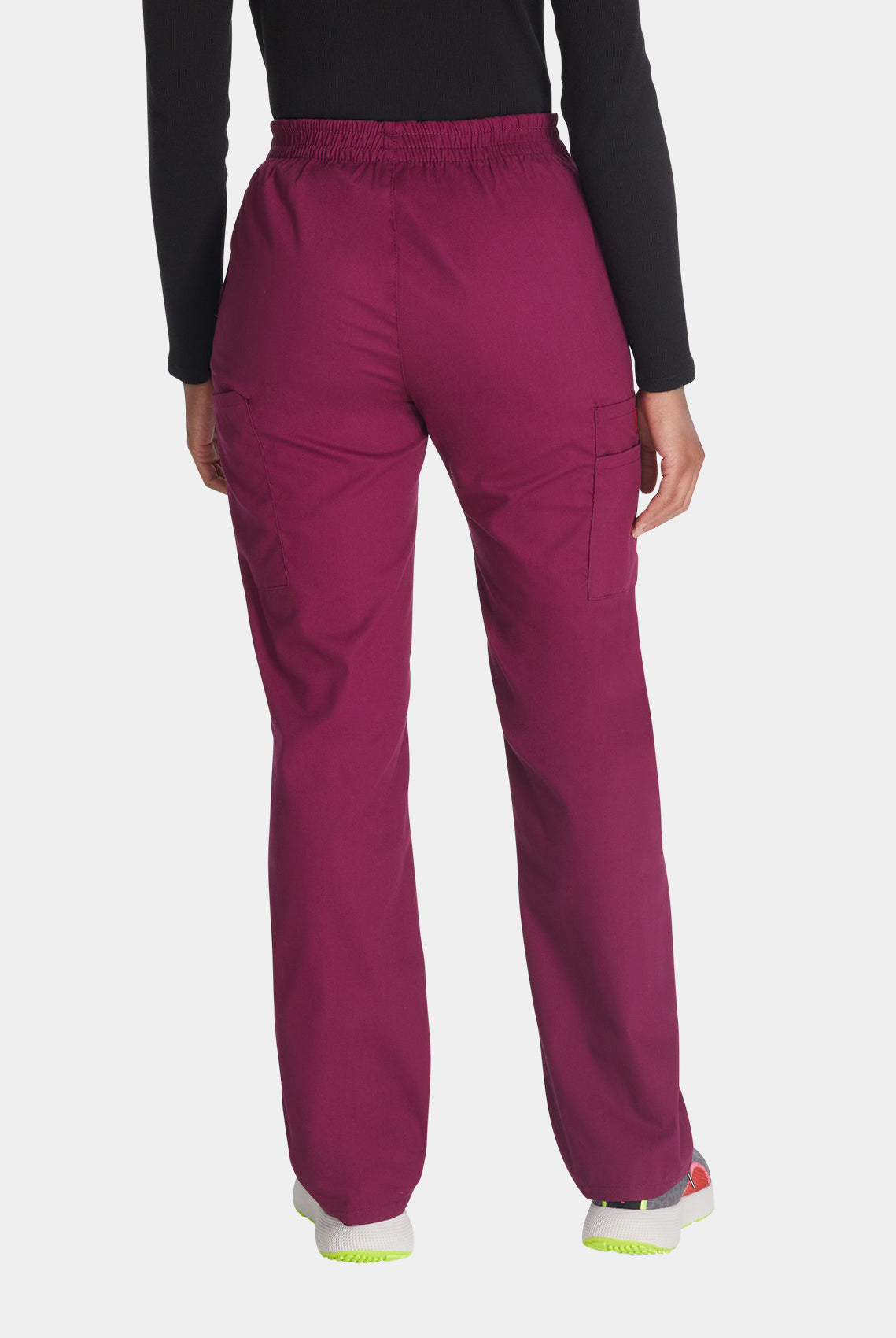 Dickies EDS Signature Ladies Natural Rise Tapered Leg Pull-on Scrub Trousers 86106-Wine-Back