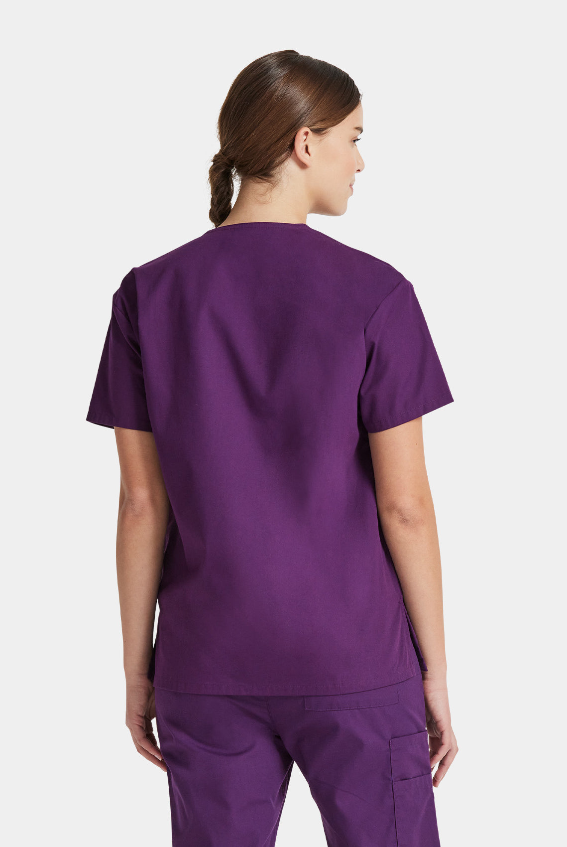 Dickies EDS Signature V-Neck Scrub Top DKE86706-Eggplant-Back