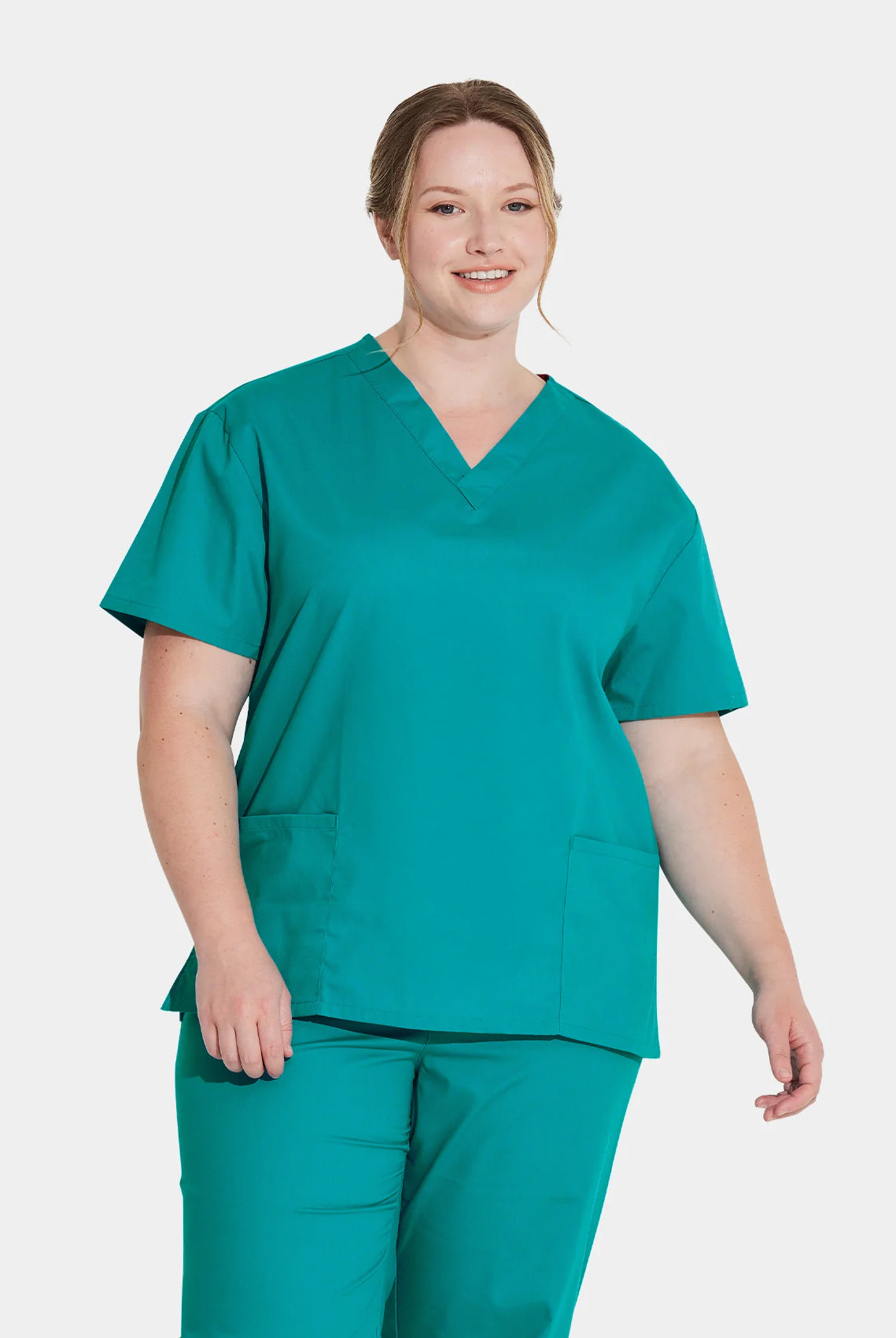 Dickies EDS Signature V-Neck Top DKE86706 front teal