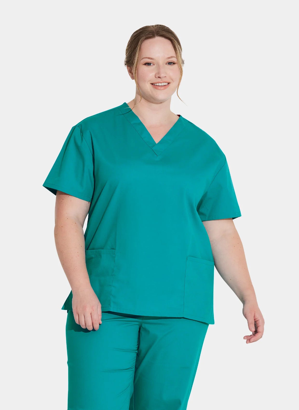 Dickies EDS Signature V-Neck Top DKE86706 front teal