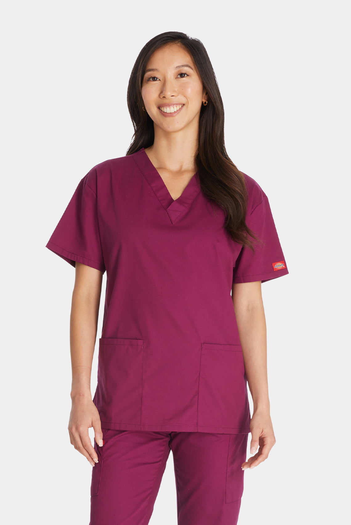 Dickies EDS Signature V-Neck Scrub Top DKE86706-Wine