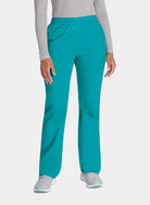 Dickies EDS Signature Ladies Natural Rise Tapered Leg Pull-On Scrub Trousers DKE86106 Teal