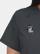 Hustle and heart charcoal embriodery close-up