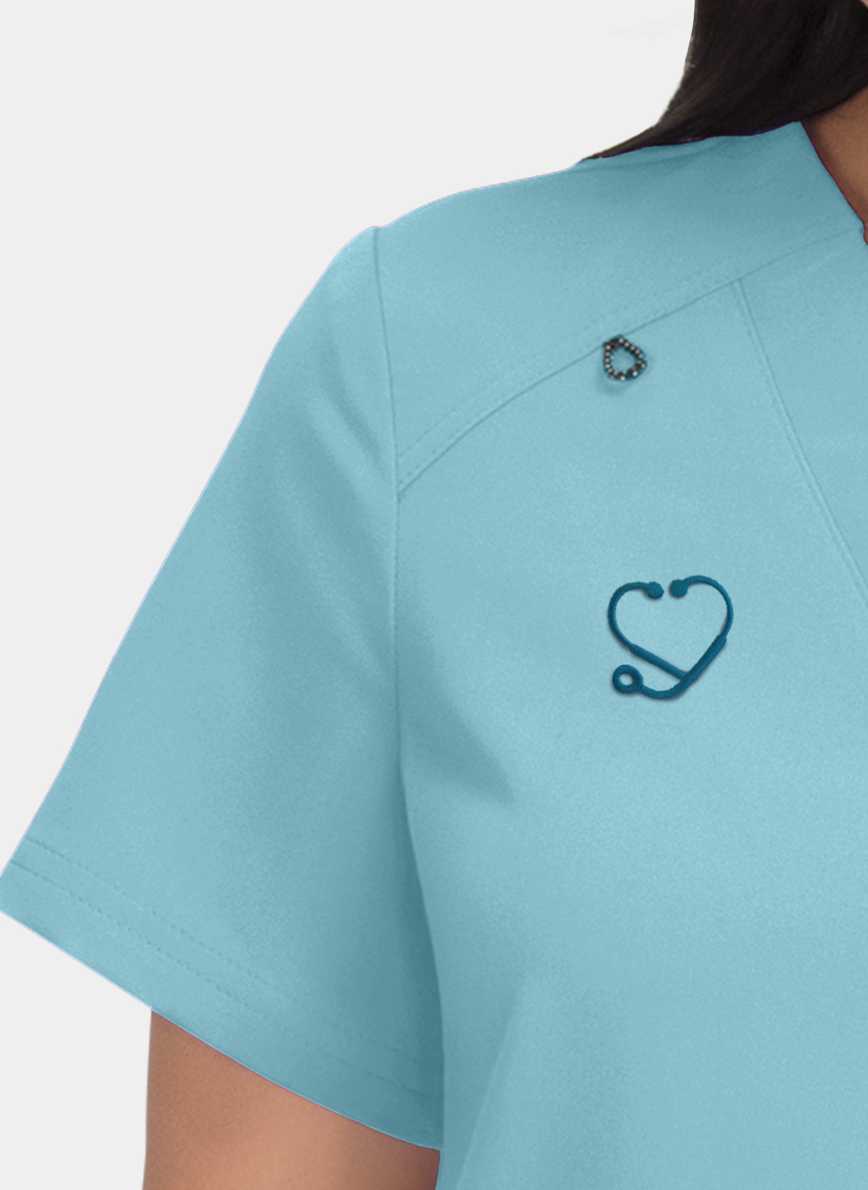 Hustle and Heart SeaGlass embroidery close-up