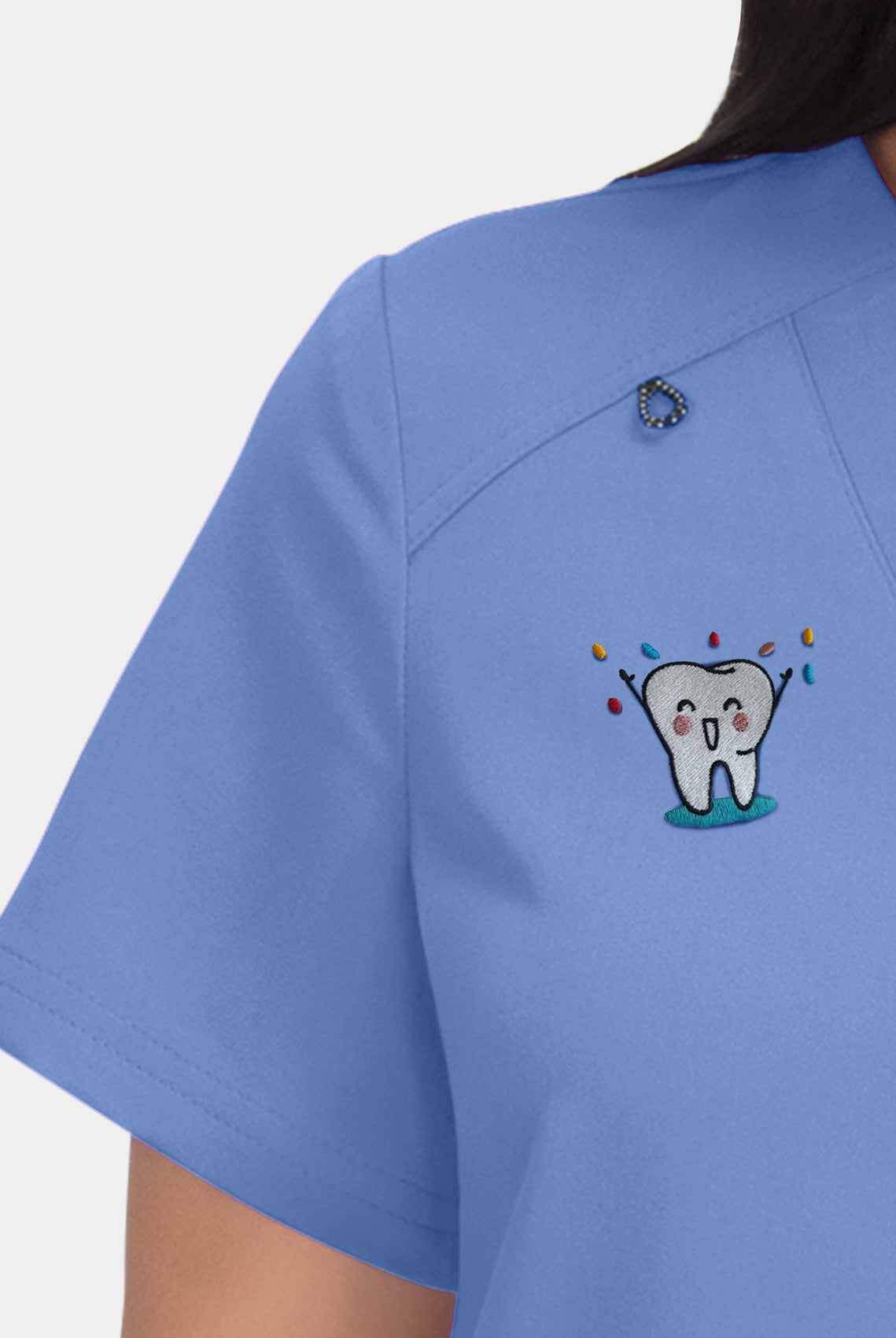 Hustle and heart true ceil embroidery close-up