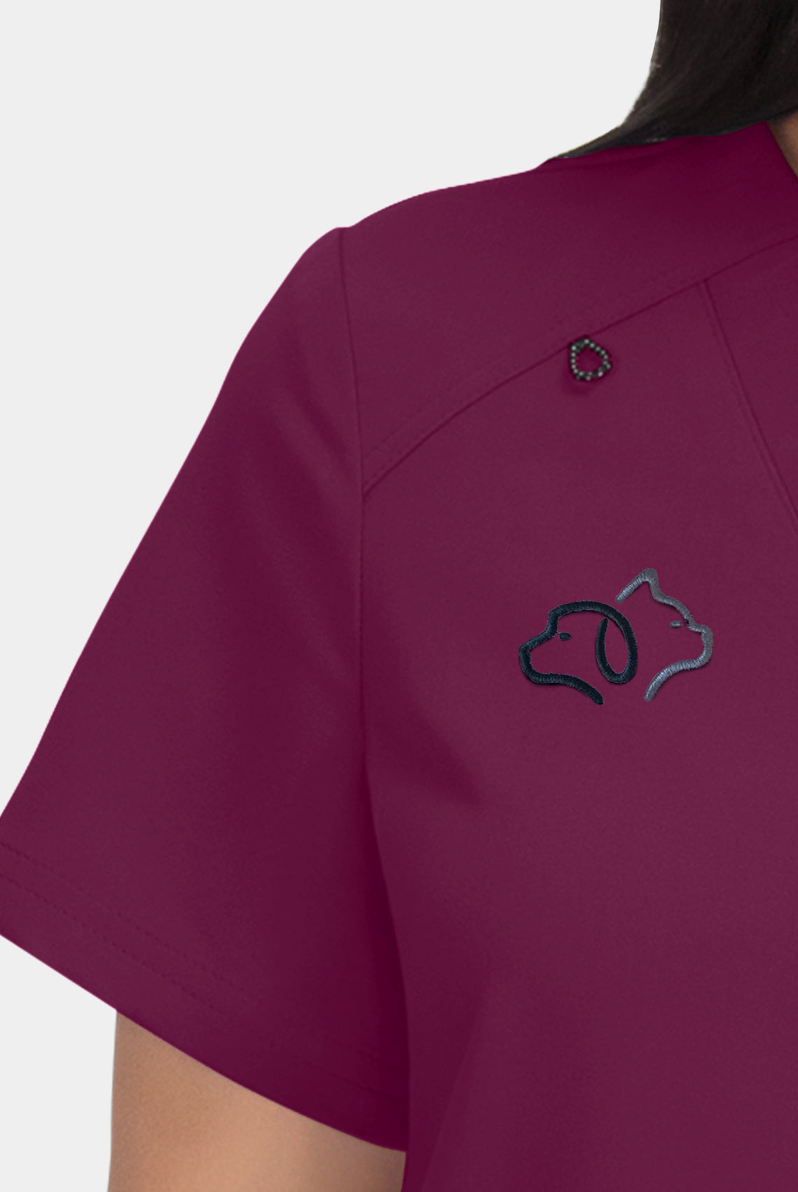 Hustle and heart wine embroidery close-up