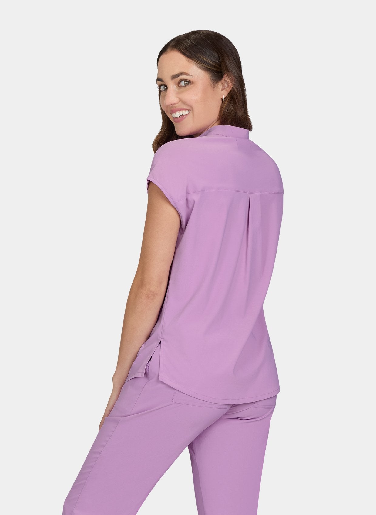 Koi Basics Ari Scrub Top Bloom Lavender back