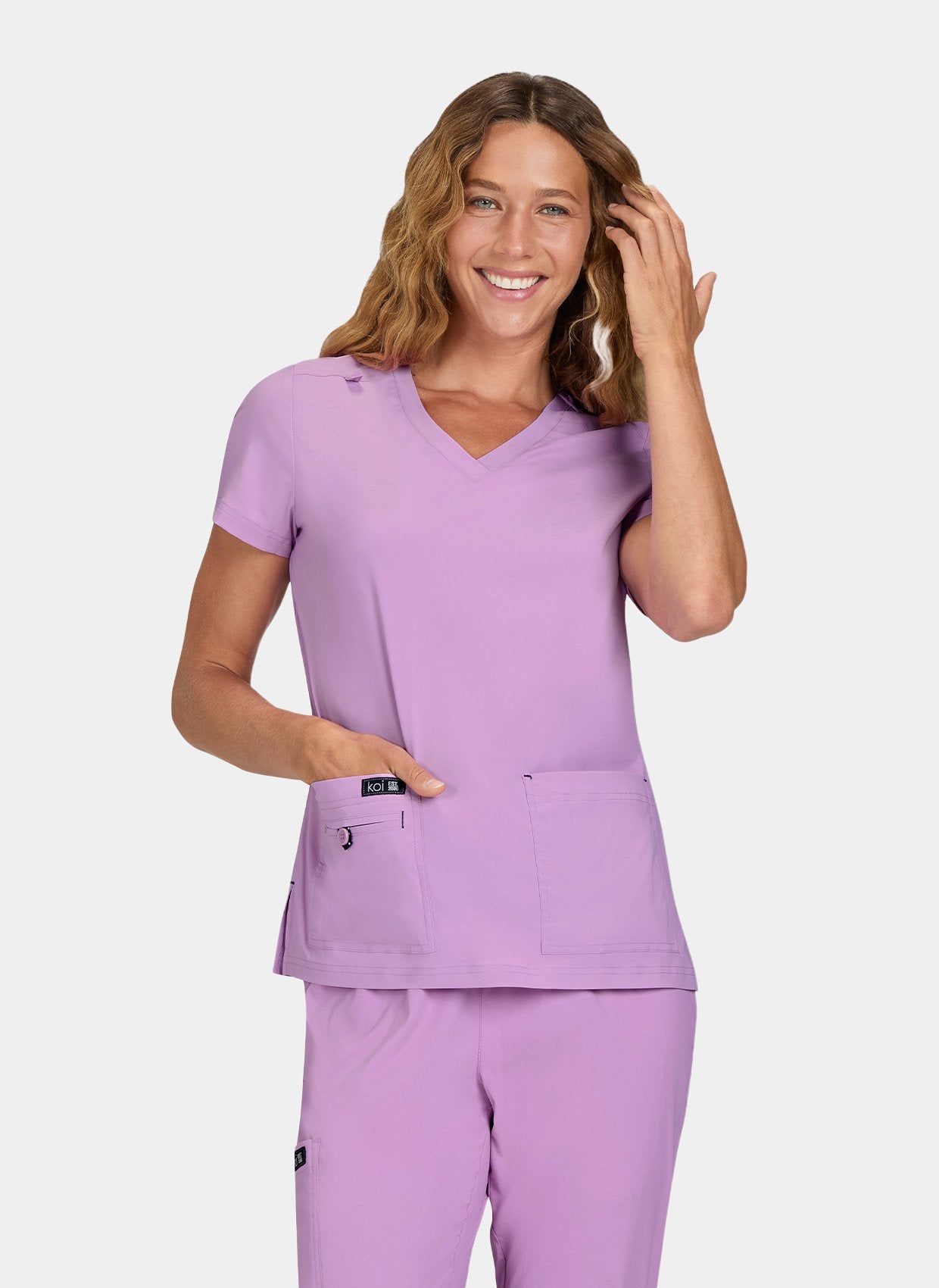 Koi Basics Becca Scrub Top Bloom Lavender