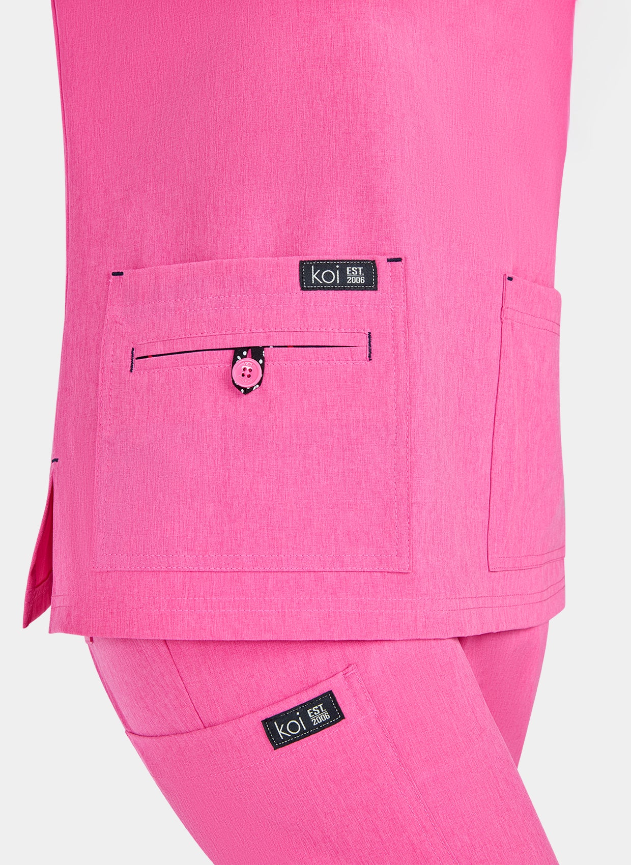 Koi Basics Becca Scrub Top Heather Pink Lemonade zoom