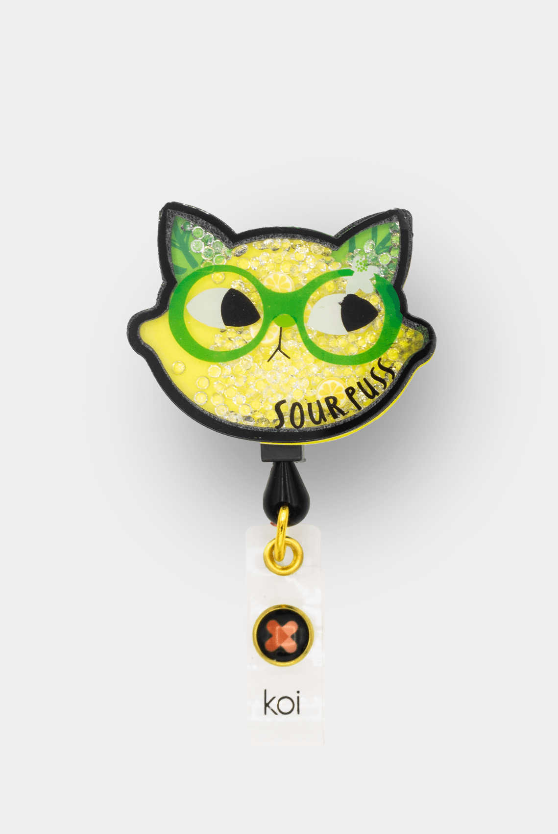 Koi Retractable Shaker Badge Reel Sour Puss