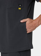Men's Koi Solis Caldwell scrub top charcoal-closeup