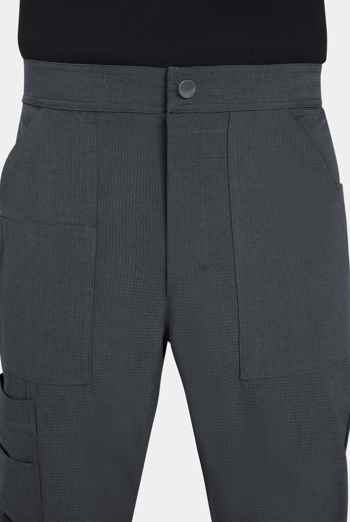 Men's Koi Solis scrub trousers charcoal-closeup