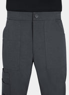 Men's Koi Solis scrub trousers charcoal-closeup