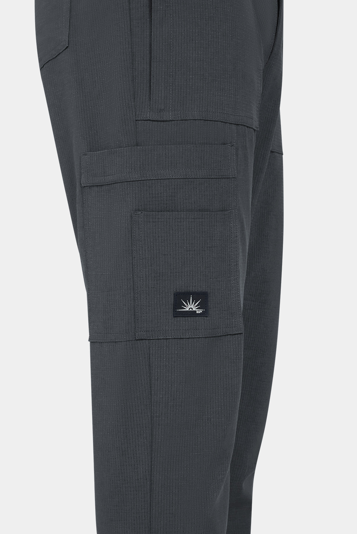 Men's Koi Solis scrub trousers charcoal-closeup