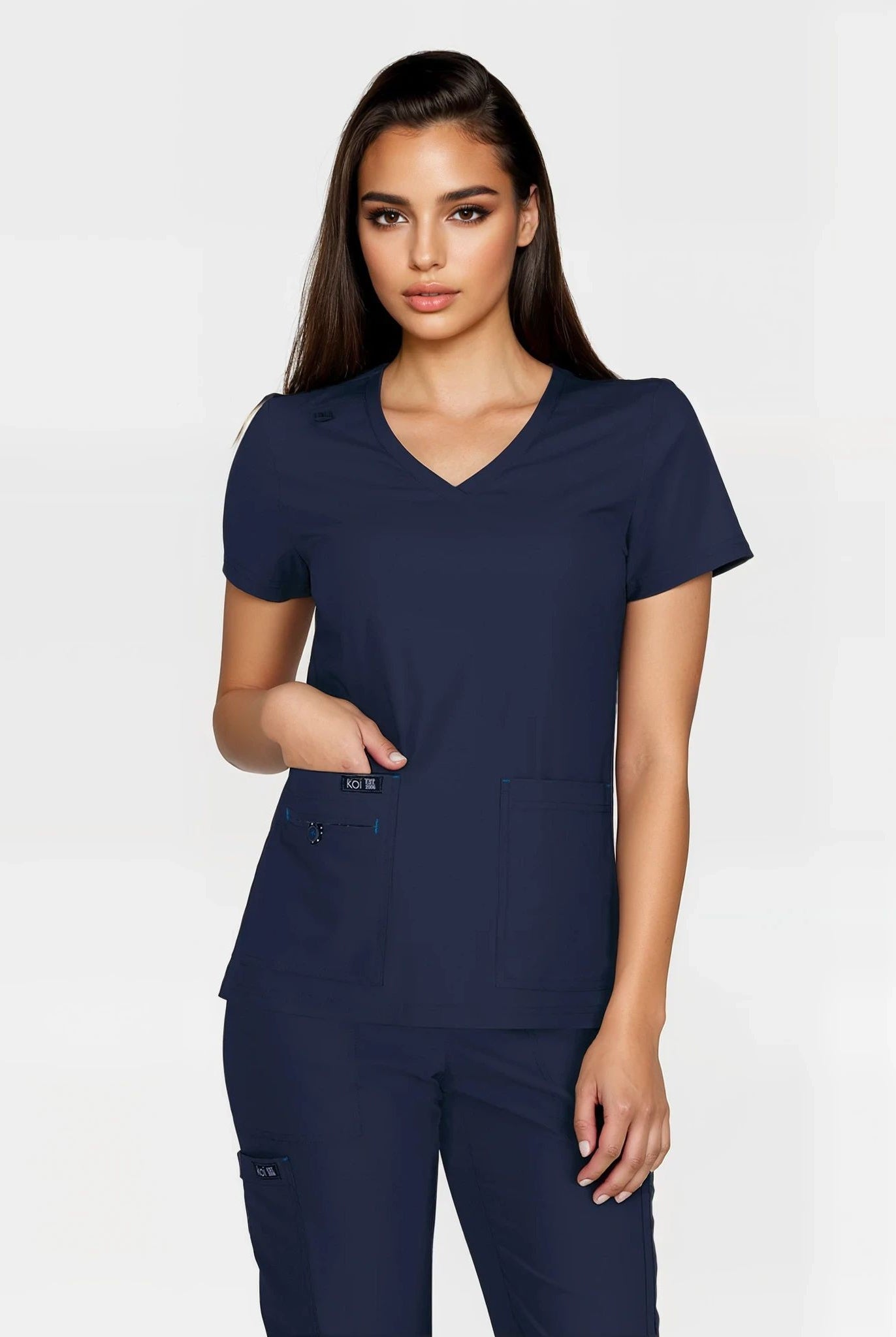 Koi Basics Becca Navy Scrub Top
