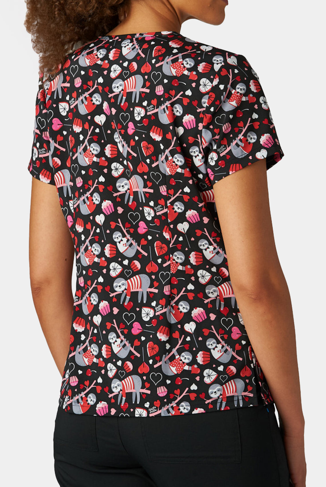 Koi Basics Leslie Scrub Top Slothy Kind of Love Back