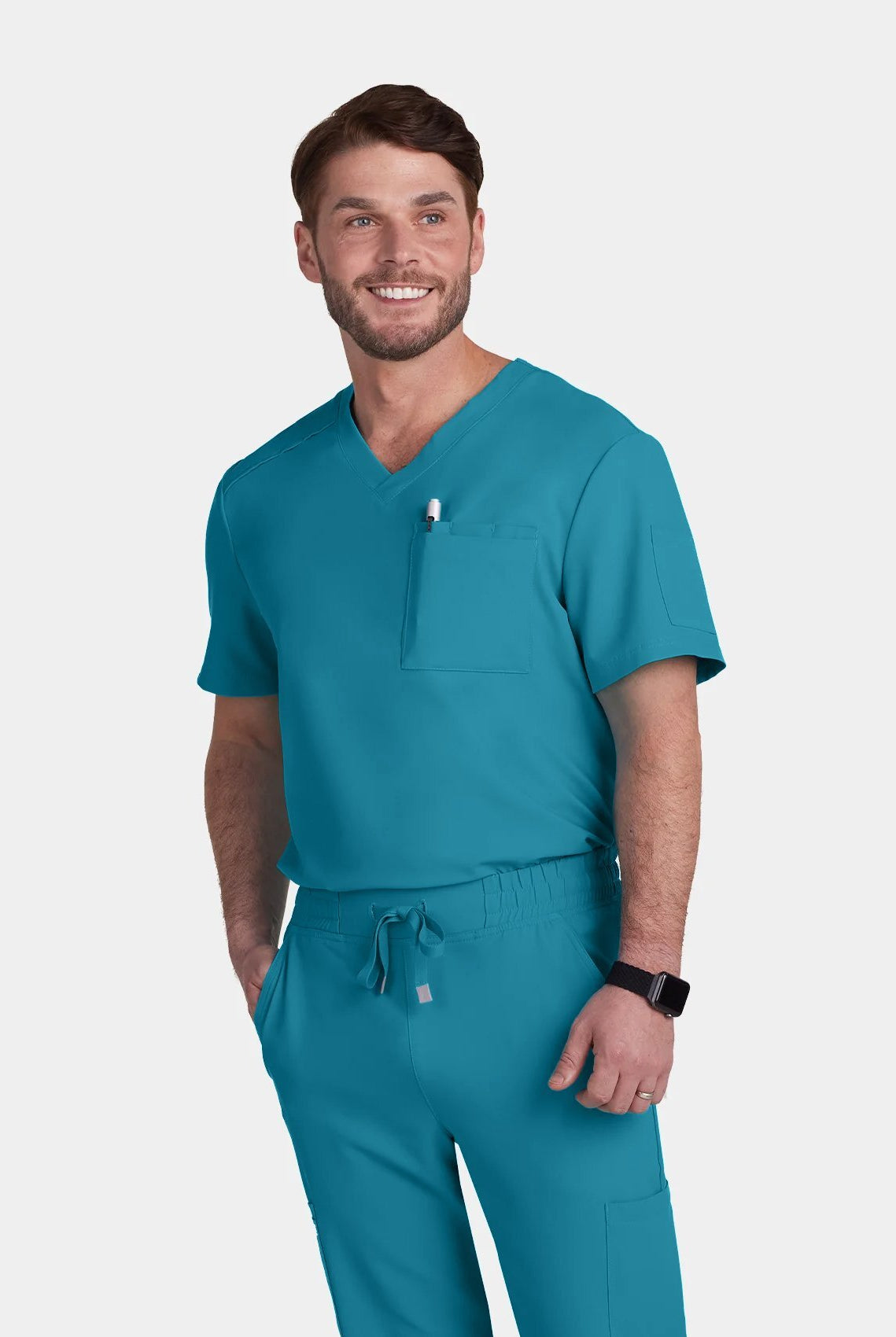 Men's Teal Scrubs model