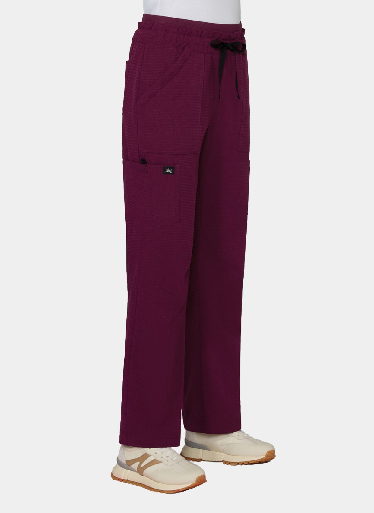 Koi Solis women's scrub trousers side image wine