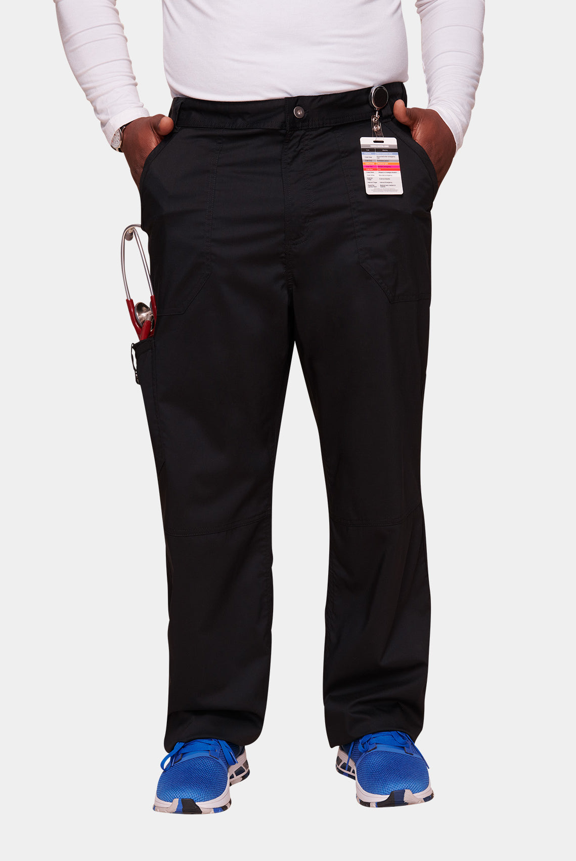 Cherokee WW Revolution Men's Mid Rise Tapered Leg Scrub Trousers WWE140-Black