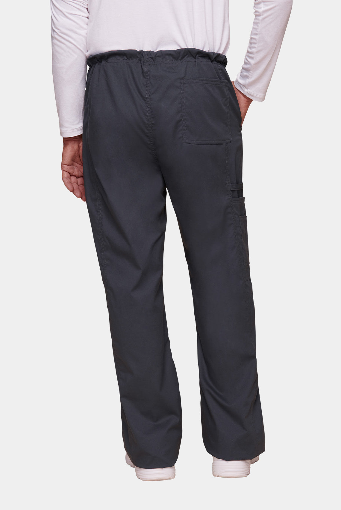 Cherokee Core Stretch Unisex Drawstring Cargo Scrub Trousers WWE4043-Pewter-Back