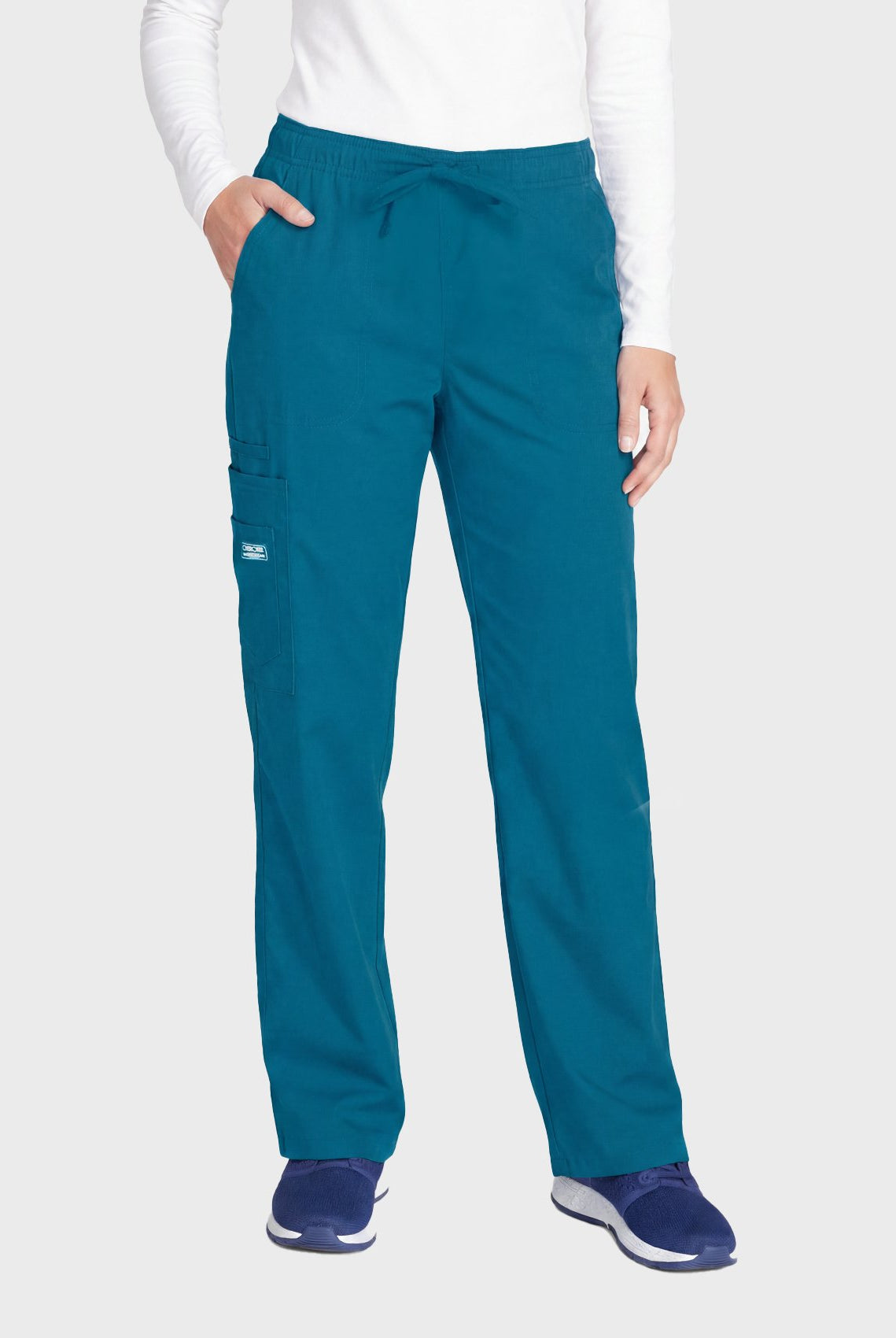 Unisex-Cherokee-Core-Stretch-Drawstring-Cargo-Trousers-WWE4043-front-caribbean2