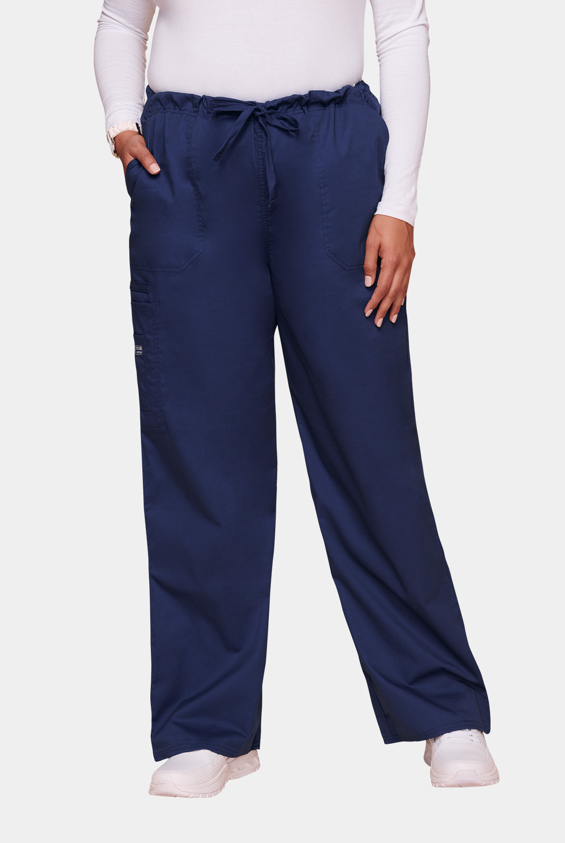 Cherokee Core Stretch Unisex Drawstring Cargo Scrub Trousers WWE4043-Navy