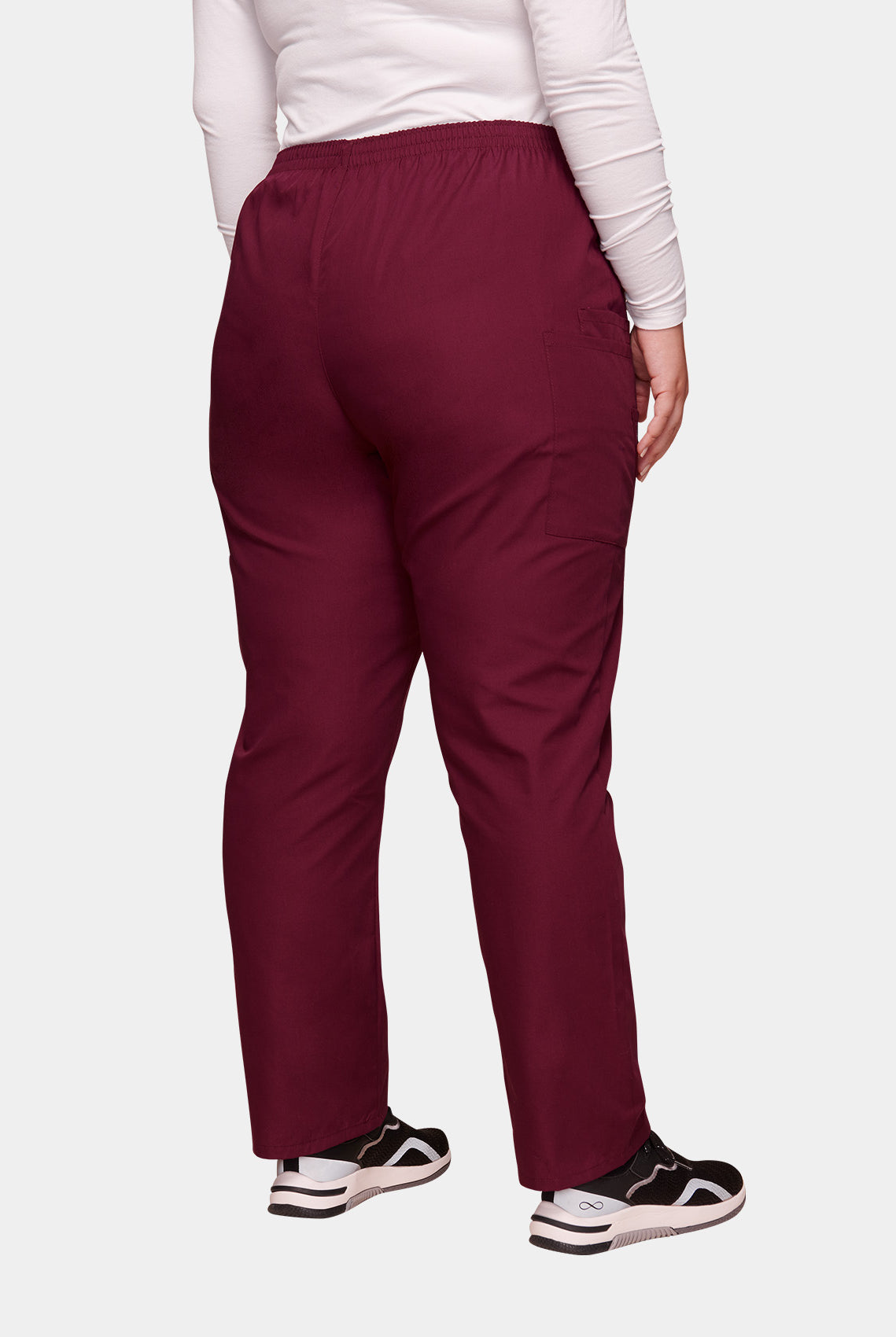 Cherokee Unisex Elasticated Scrub Trousers-Wine-Back