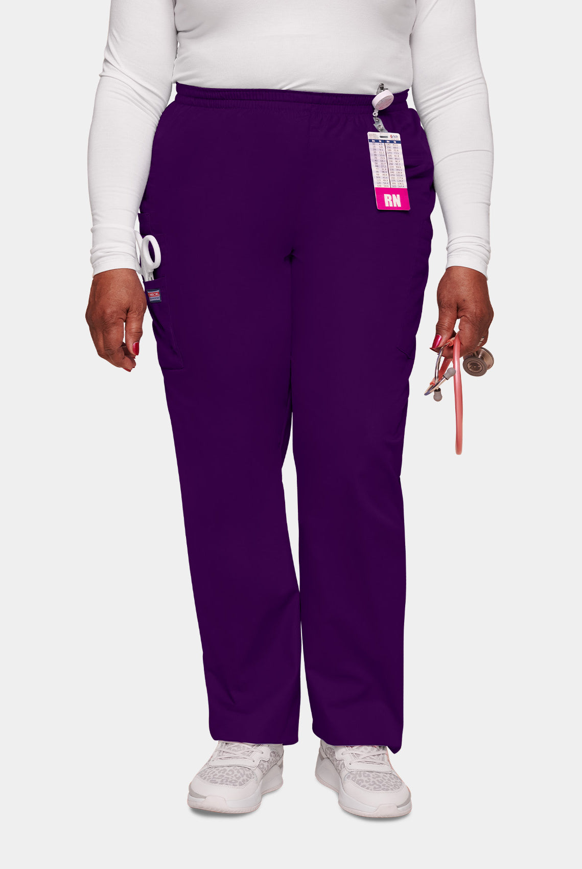 Cherokee Unisex Elasticated Scrub Trousers-Eggplant