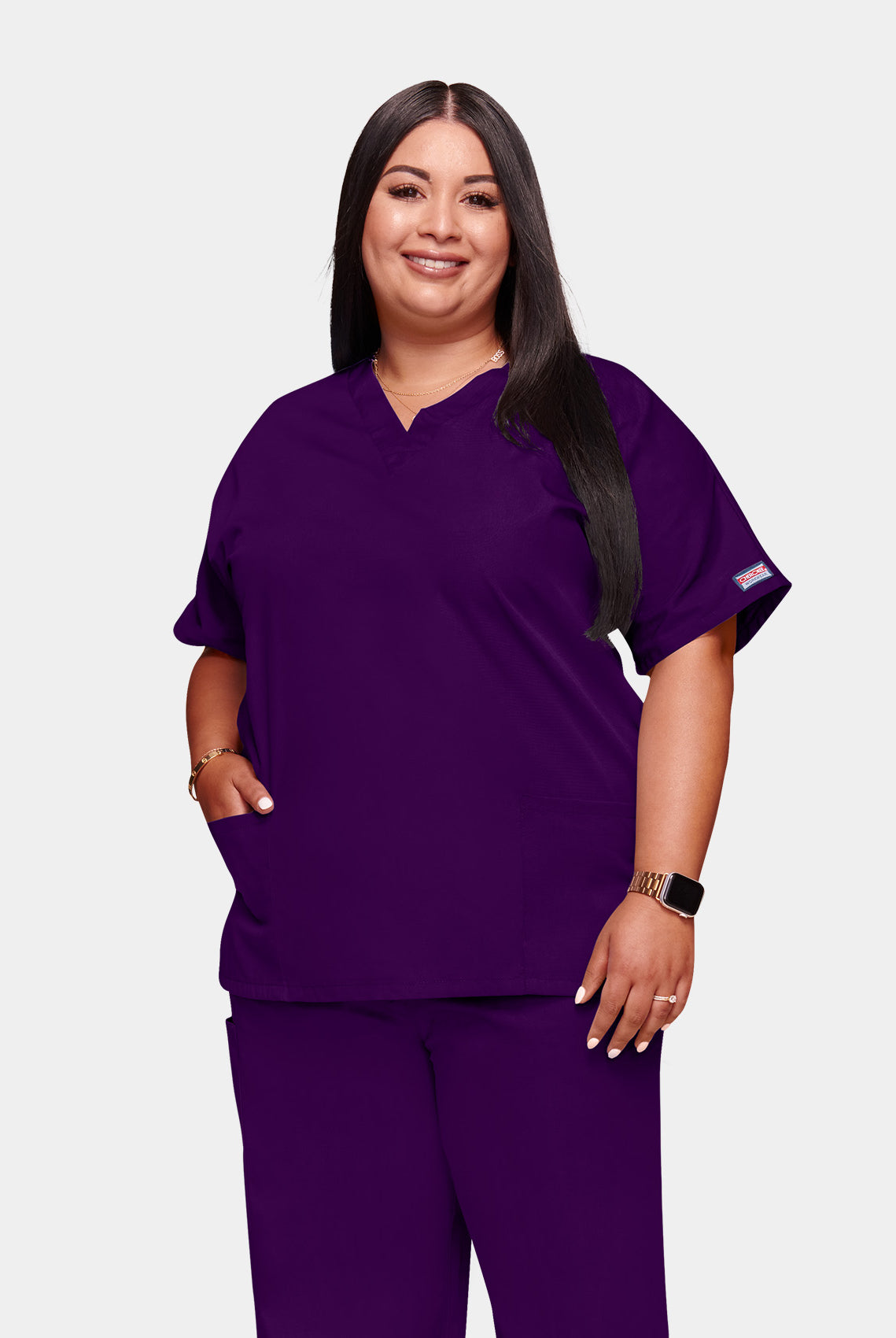 Cherokee Unisex Scrub Top - Eggplant