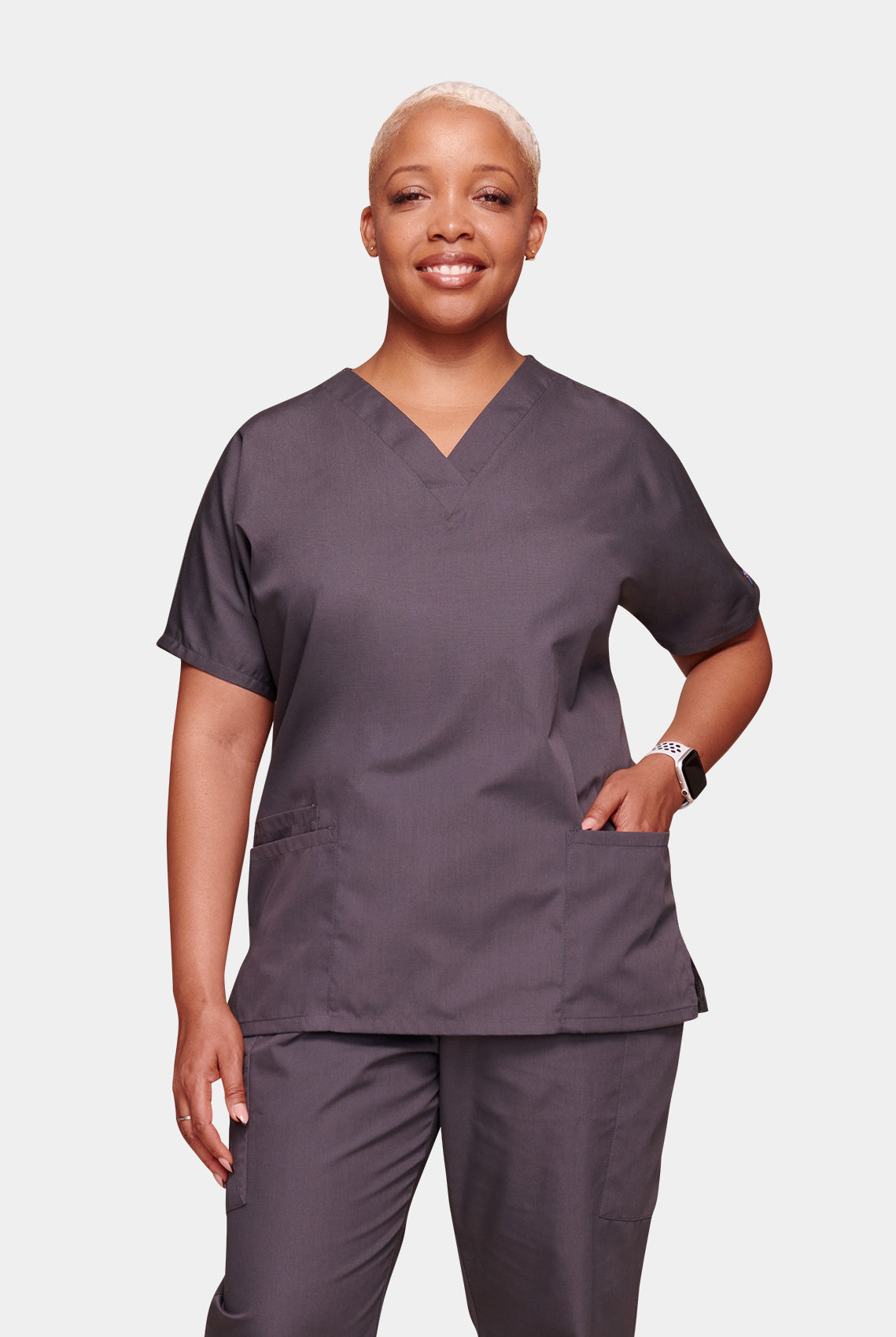 Cherokee Unisex Scrub Top - Pewter