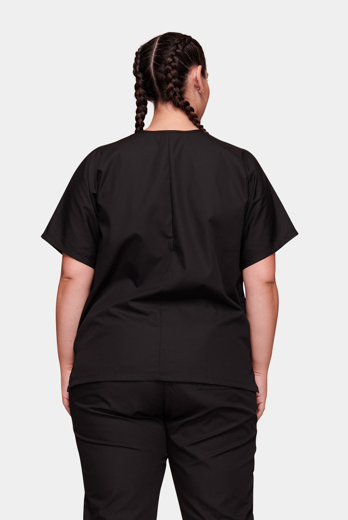Cherokee Unisex Scrub Top - Black - Back