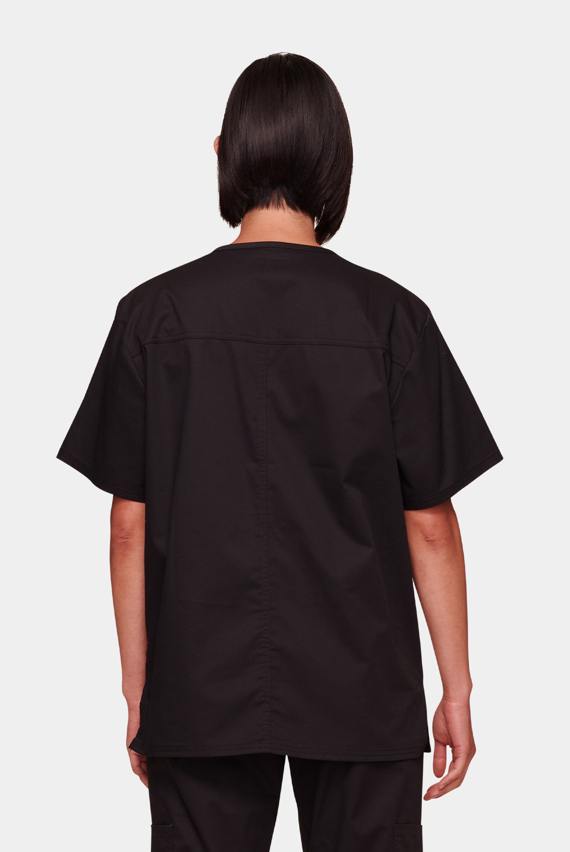 Cherokee Core Stretch Unisex V-Neck Scrub Top WWE4725-Black-Back