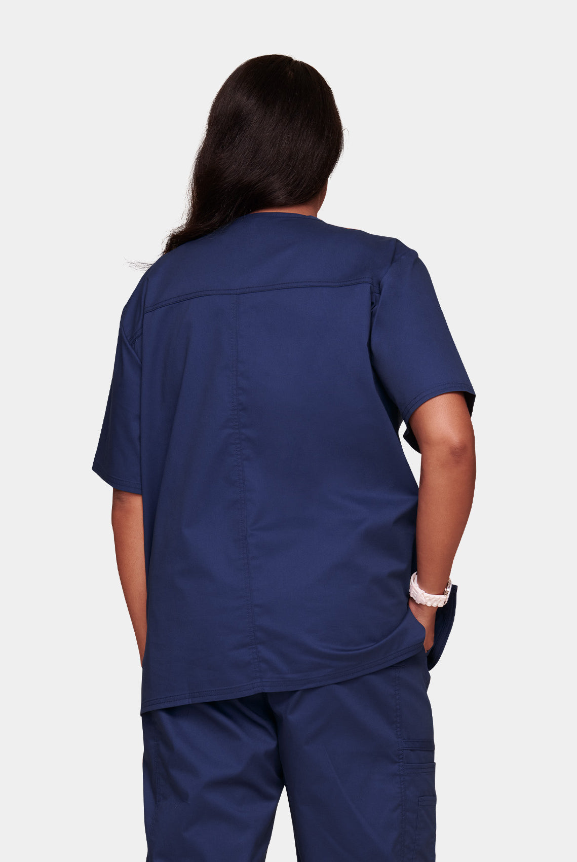 Cherokee Core Stretch Unisex V-Neck Scrub Top WWE4725-Navy-Back