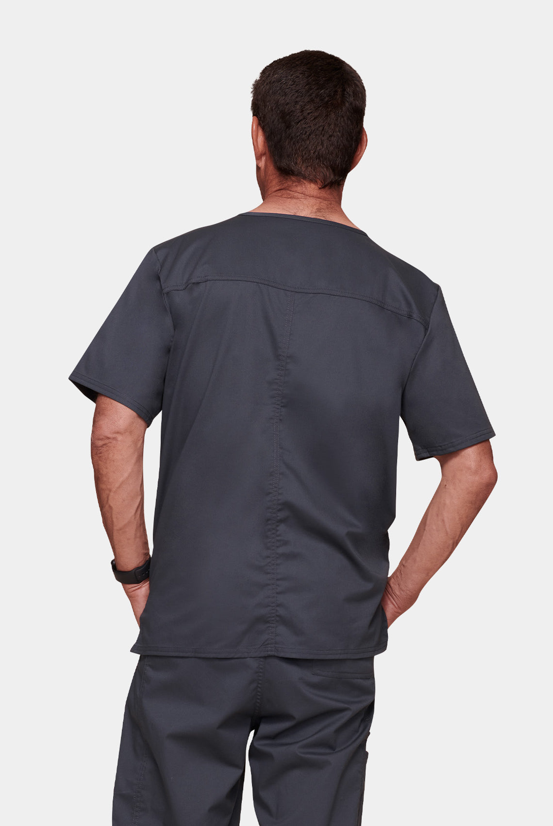 Cherokee Core Stretch Unisex V-Neck Scrub Top WWE4725 - Pewter - Back