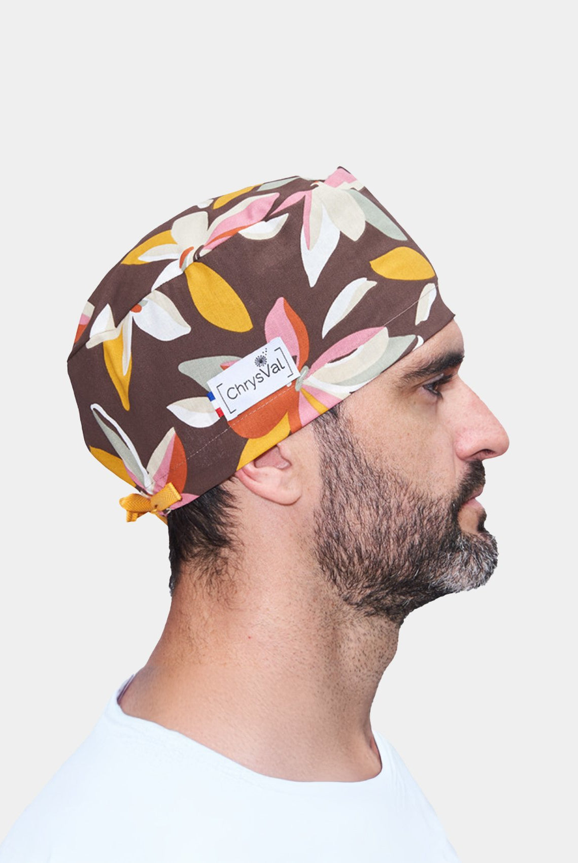 ChrysVal Long Scrub Hat - Retro Flowers - men