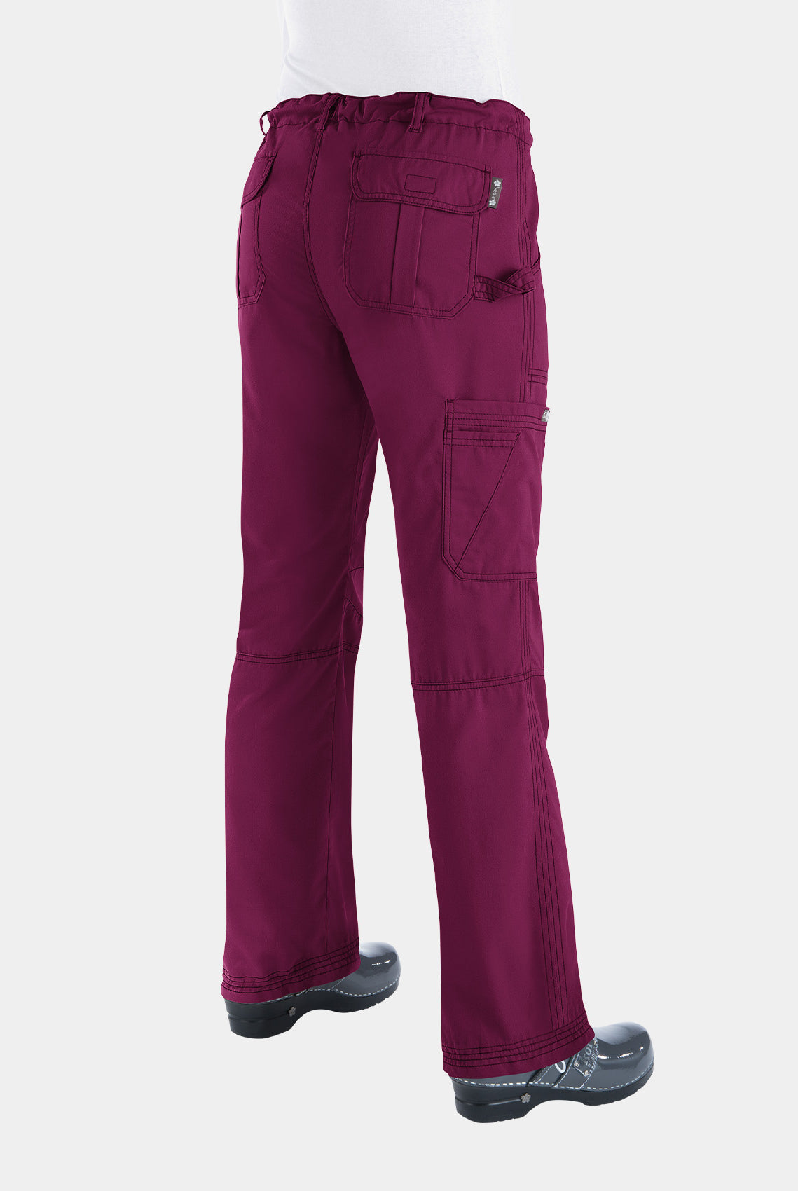 Koi Classics Lindsey Scrub Trousers - Wine - Back