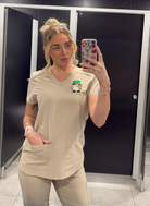 Koi Cureology Cardi Scrub Top - Khaki