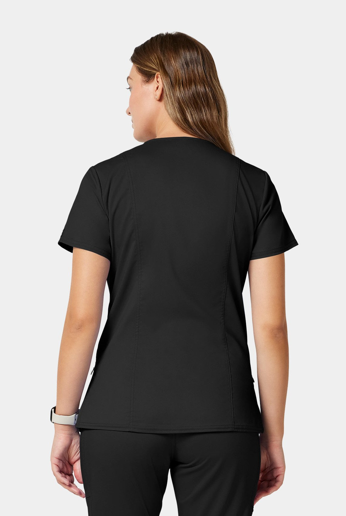 Cherokee WW Revolution Maternity Mock Wrap Scrub Top WWE688-Black - Back
