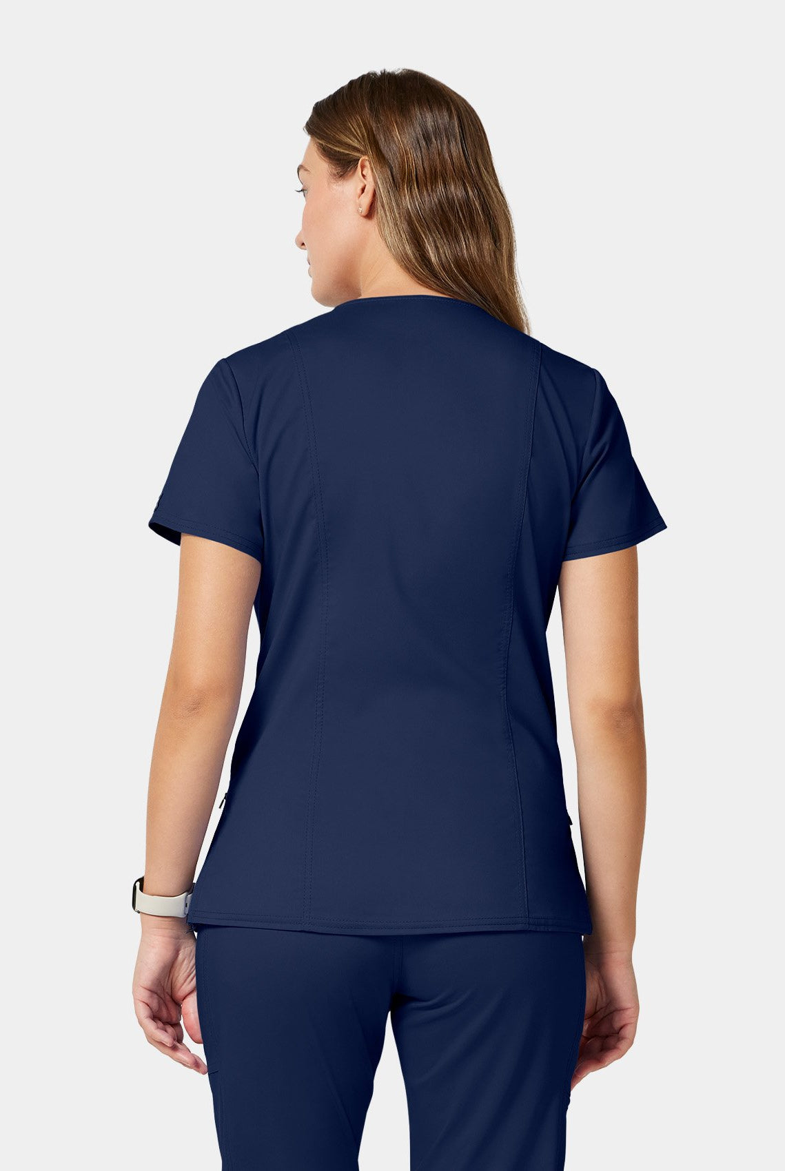 Cherokee WW Revolution Maternity Mock Wrap Scrub Top WWE688-Navy - Back