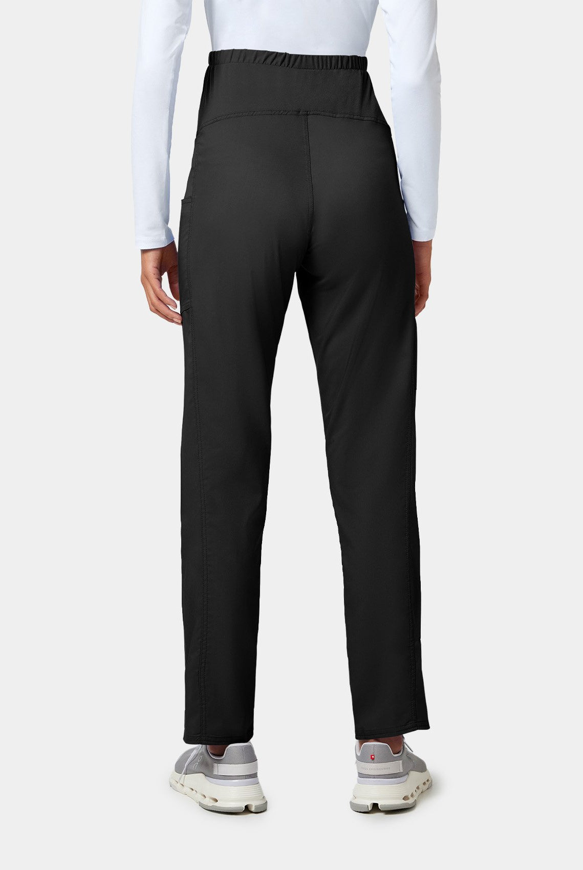 Maternity Cherokee WWE155 black scrub trouser back facing image