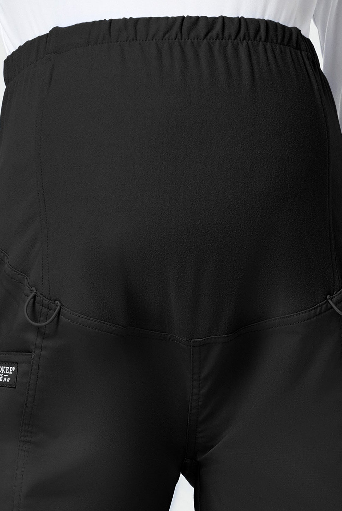 Maternity Cherokee WWE155 black scrub trouser up close image