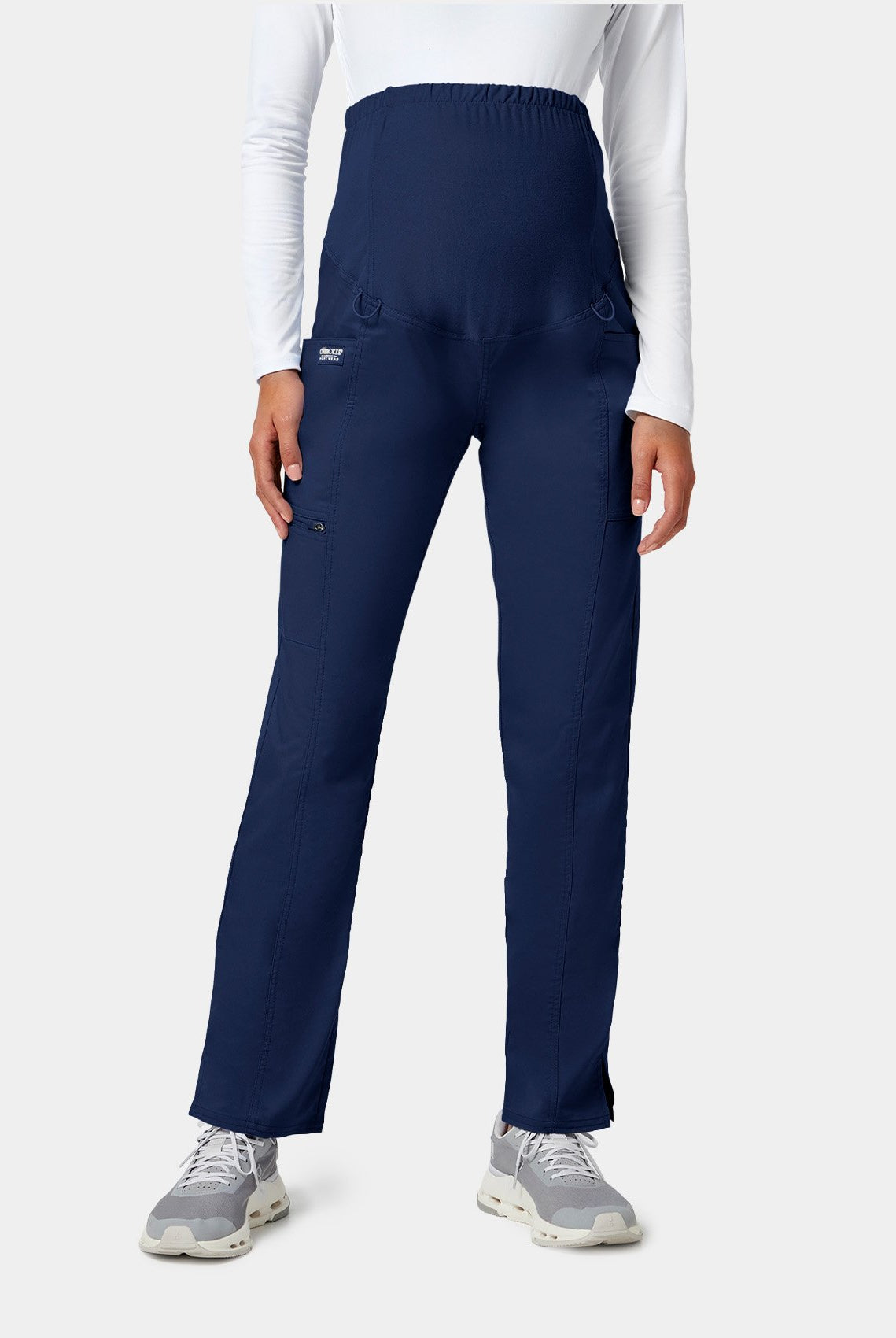 Cherokee WW Revolution Maternity Straight Leg Scrub Trousers WWE155-Navy-Front